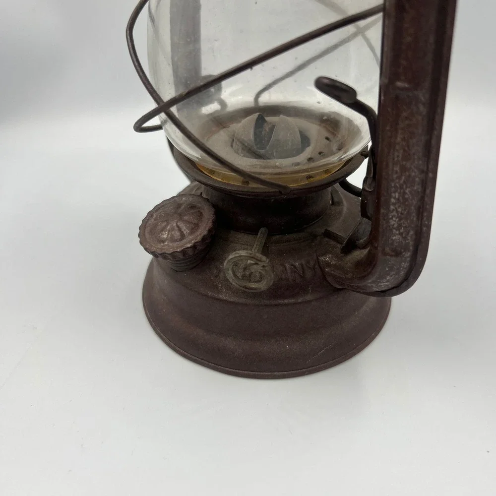 Vintage Frowo No 55 Kerosene Lantern Made in Germany Rustic Brown Metal Oil Lamp